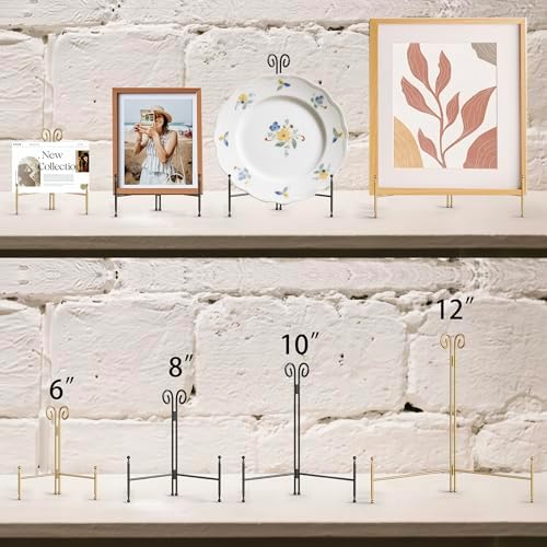 Foldable Metal Plate Stand 2-Pack 6-inch Gold