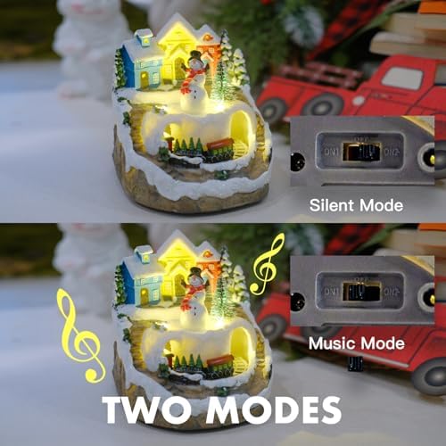 9 Animated Resin Christmas Village with LED Music