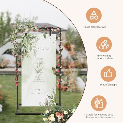 Adjustable Wedding Sign Stand with 4 Leather Straps