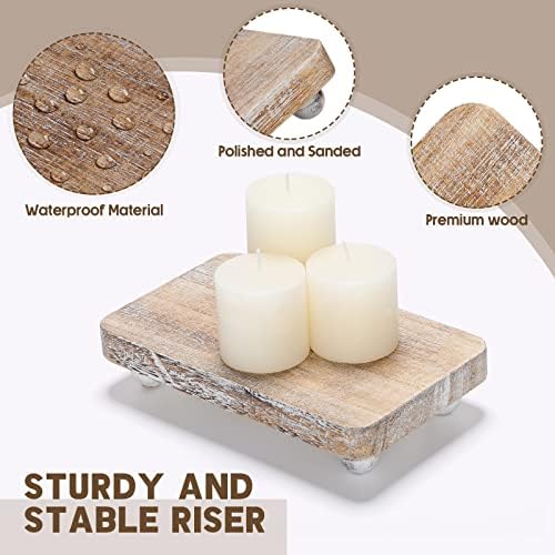 Maitys 3 Pcs Wooden Risers for Decor Display Stand
