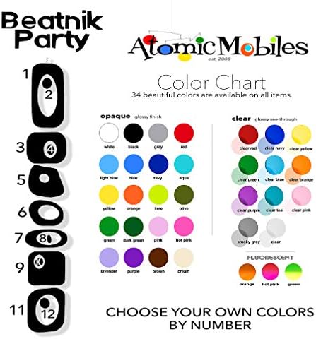 Black Beatnik Party Hanging Art Mobile 6x42 Wind Chimes
