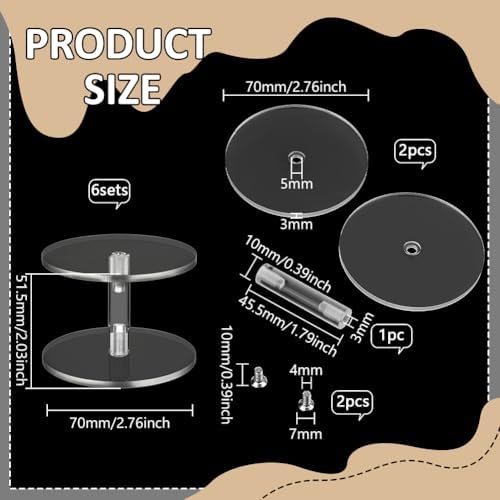 BENECREAT 6Set Acrylic Display Stand for Jewelry and Decor