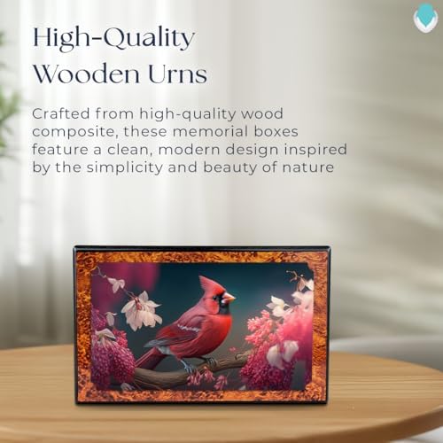 GetUrns Red Cardinal Wooden Urn for Ashes 210lbs