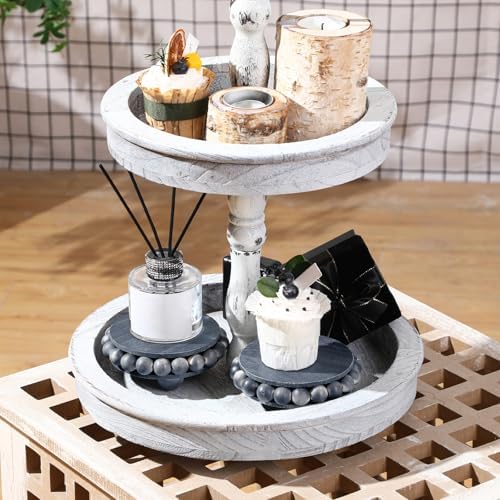 Yookeer 2 Pcs Round Wooden Risers for Display