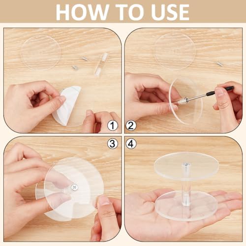 BENECREAT 6Set Acrylic Display Stand for Jewelry and Decor