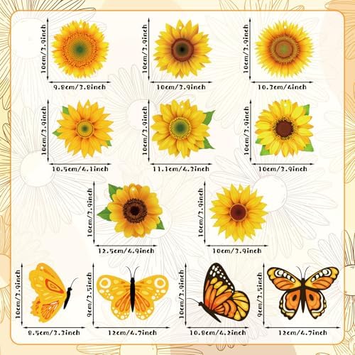 36 Pcs Spring Tree Hanging Decorations Sunflower Butterfly Set
