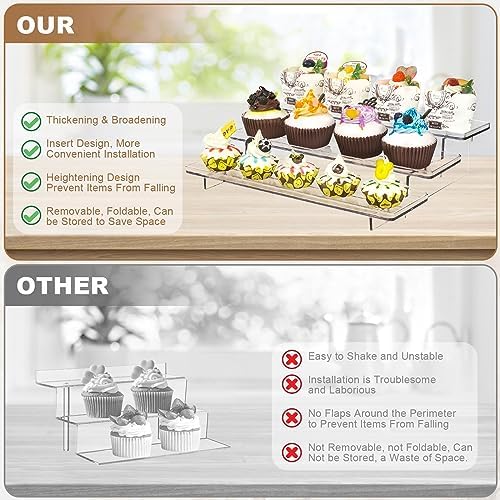ULENDIS 2 Pack 3 Tier Acrylic Display Stands