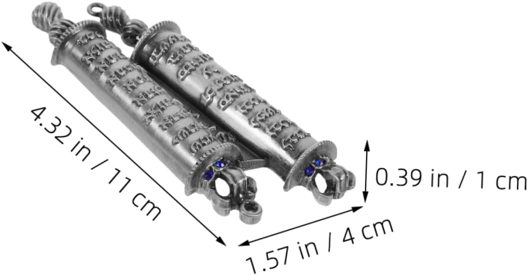 STOBAZA 1set Metal Mezuzah Scroll Decor with Protective Case