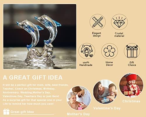 HD Pink Crystal Butterfly with Dolphin Figurine Set