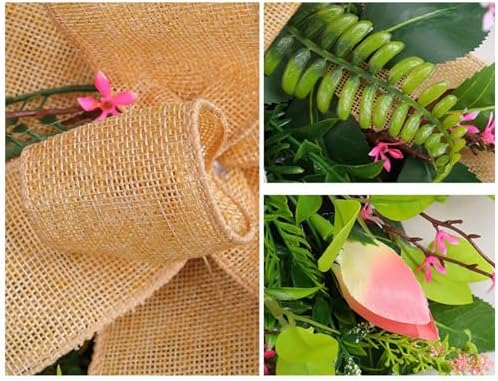 Tulips Teardrop Swag Spring Door Decor Hanging Wreath