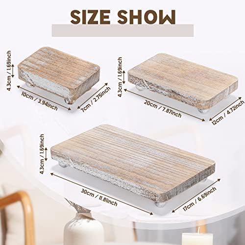 Maitys 3 Pcs Wooden Risers for Decor Display Stand