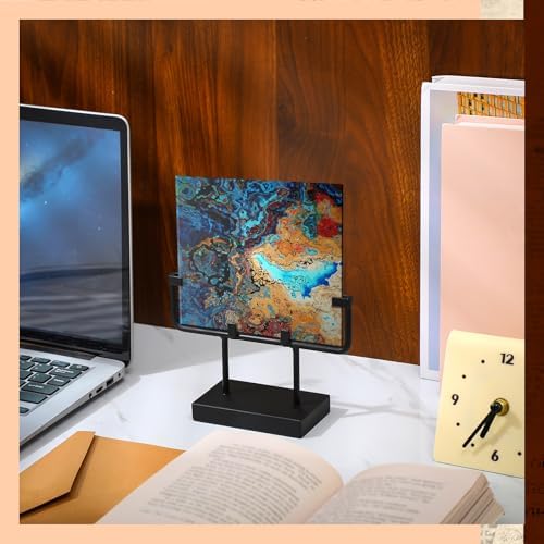 4 Pcs Square Metal Display Stands for Art Panels and Plaques