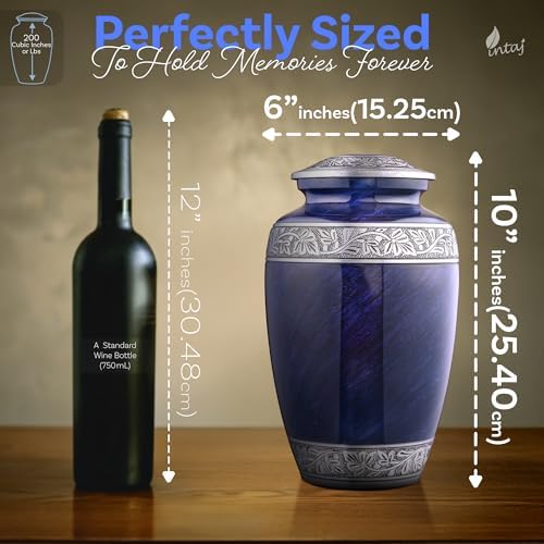 INTAJ Cloud Purple Aluminum Cremation Urn for Adult Ashes