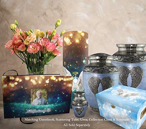 Extra Large Blue Angel Cremation Urn for Adult Male