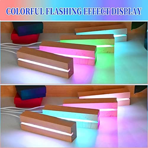 4 Pcs 59 Wood Rectangle LED Display Pedestal