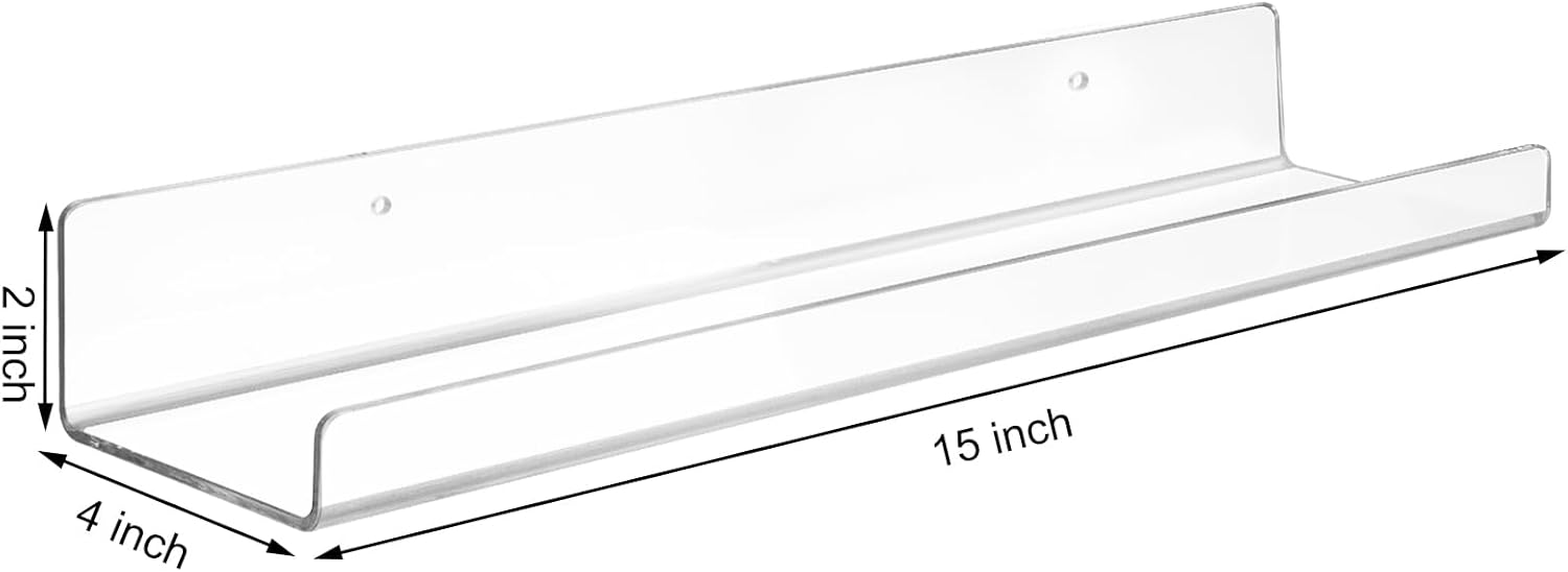 Dezzer 4 Pack Floating Acrylic Shelves for Wall