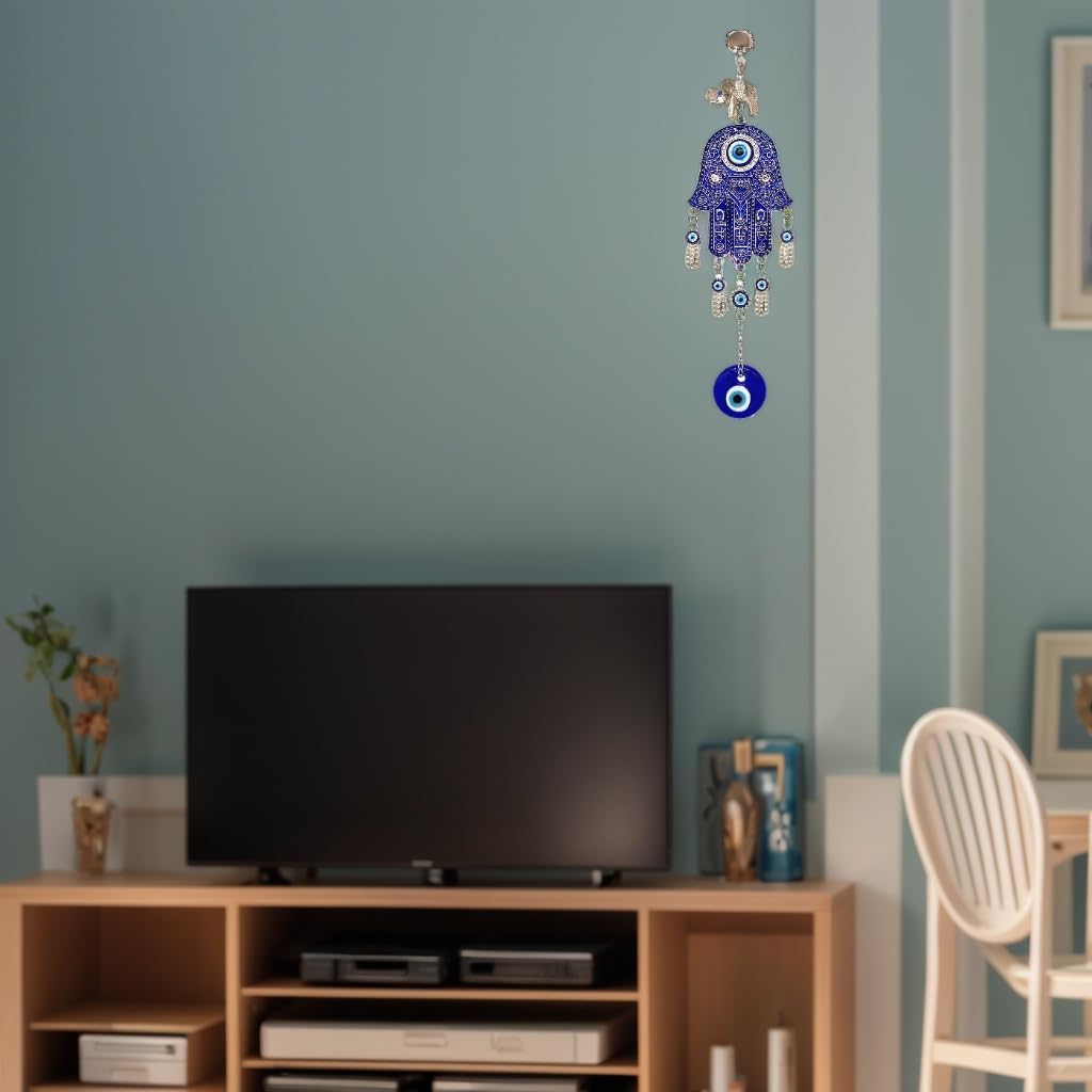 Betterdecor Blue Evil Eye Hamsa Hand Hanging Amulet