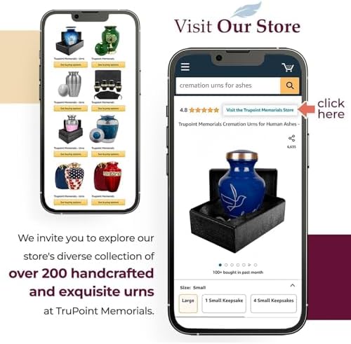 Trupoint Memorials Small Dark Blue Urns for Human Ashes Keepsake