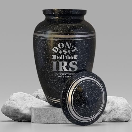 Personalized Aluminum Cremation Urn with Name and Office Joke Design