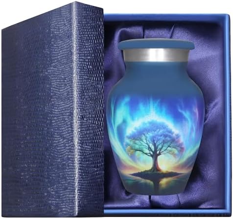 M MEILINXU Miniature Decorative Urn with Tree of Life Design