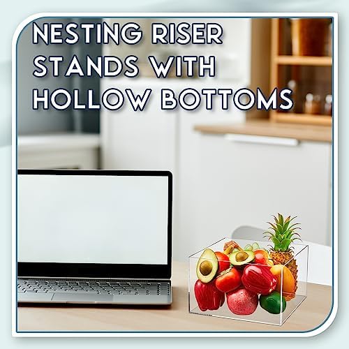 Sintuff 5 Pcs Acrylic Buffet Risers Display Stands