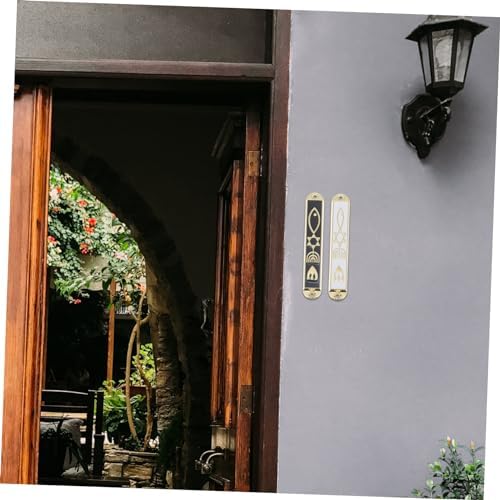 2pcs Hand Painted Pewter Mezuzah Door Wall Decor