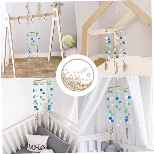 DIY Wooden Baby Crib Mobile Set with Bamboo Rings and Beads