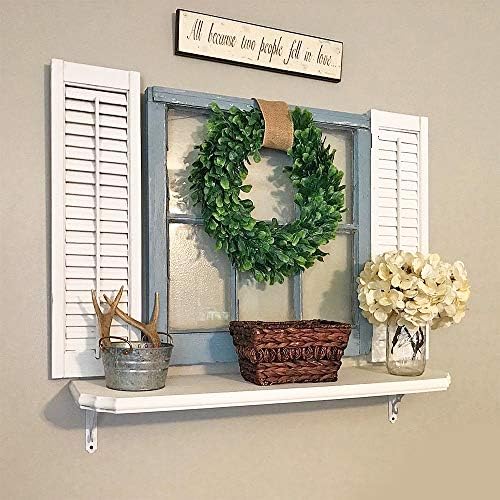 Lvydec Artificial Green Leaves Wreath 15 Inch
