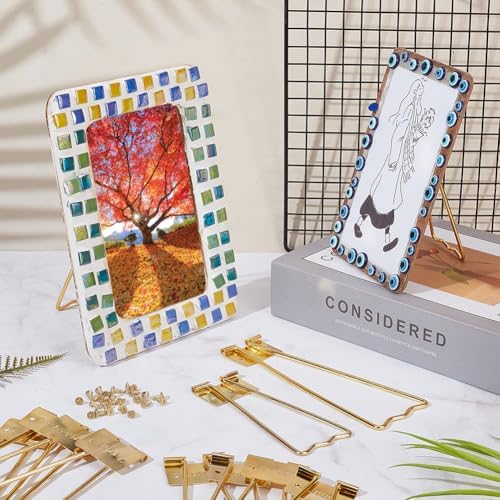 Fingerinspire 12pcs Photo Frame Easel Back Stand with 24pcs Screws