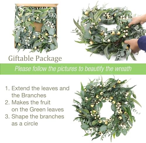 HomeKaren 22 Inch Front Door Wreath