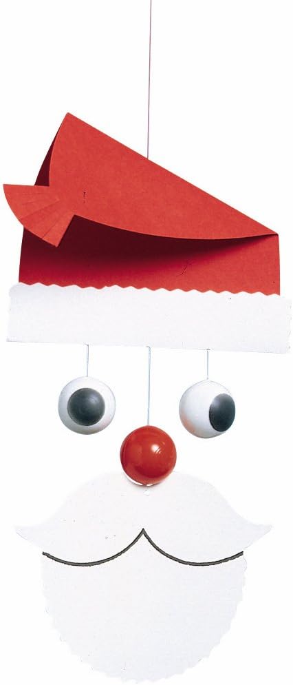 Santa Claus Hanging Mobile - 10 Inches - Handmade in Denmark