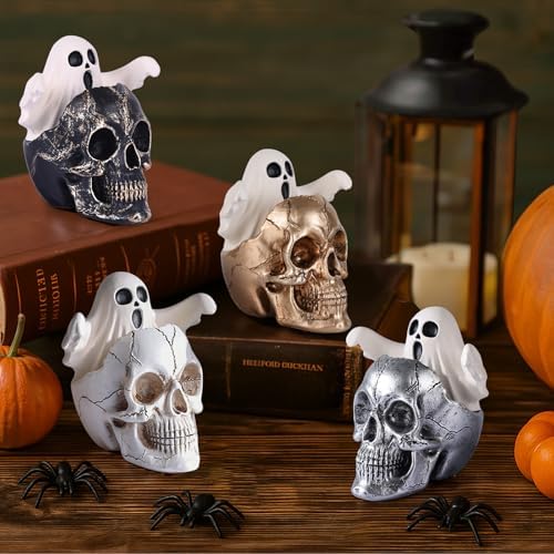 LCCCK Mini Skull and Ghost Halloween Decor Figurine