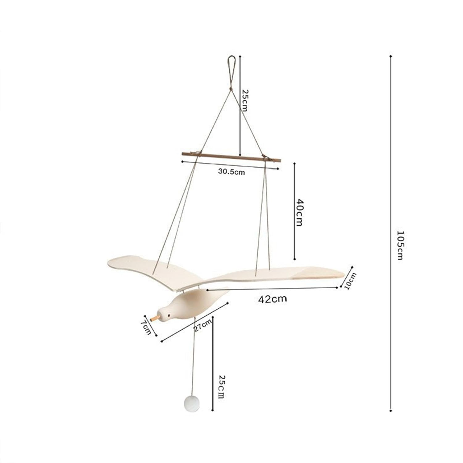 Seagull Mobile Wooden Soaring Decor for Home Balcony