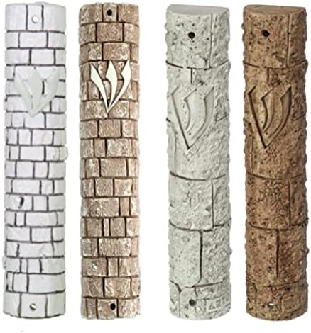 AS Mezuzot White Brick Mezuzah Case 7 Inches
