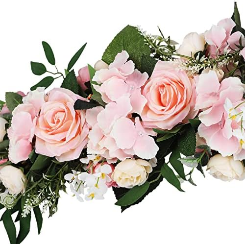 Pink Artificial Rose Flower Swag for Wedding Arch