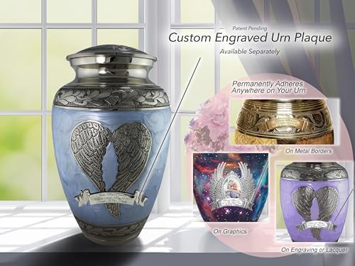 Extra Large Blue Angel Cremation Urn for Adult Male