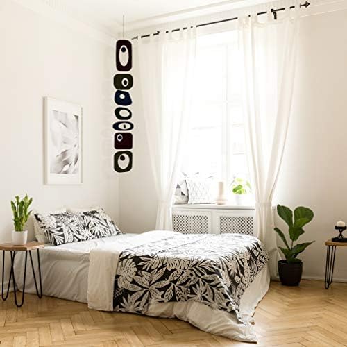Black Beatnik Party Hanging Art Mobile 6x42 Wind Chimes
