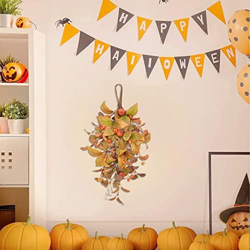 JUOPZKENN Fall Teardrop Swag for Front Door Decor