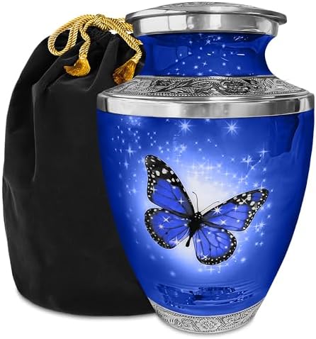Blue Butterfly Urn for Ashes Elegant Home Display Urn