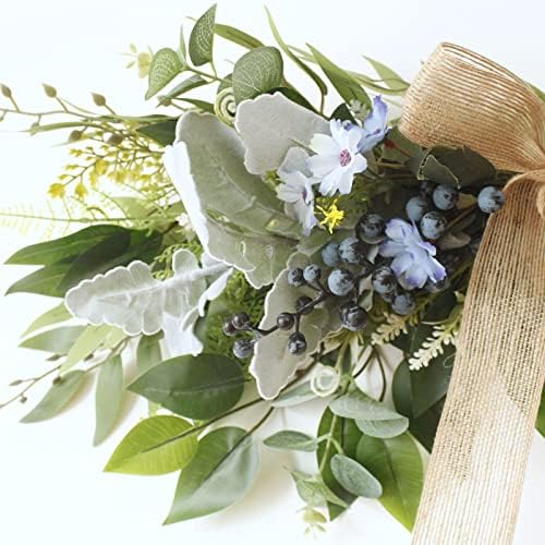 256 Inch Floral Swag with Daisy Flowers and Blue Berries