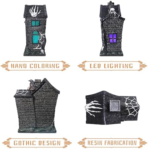 Halloween Village Houses Haunted House Figurine Decor