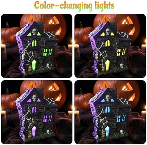 Halloween Village Houses Haunted House Figurine Decor