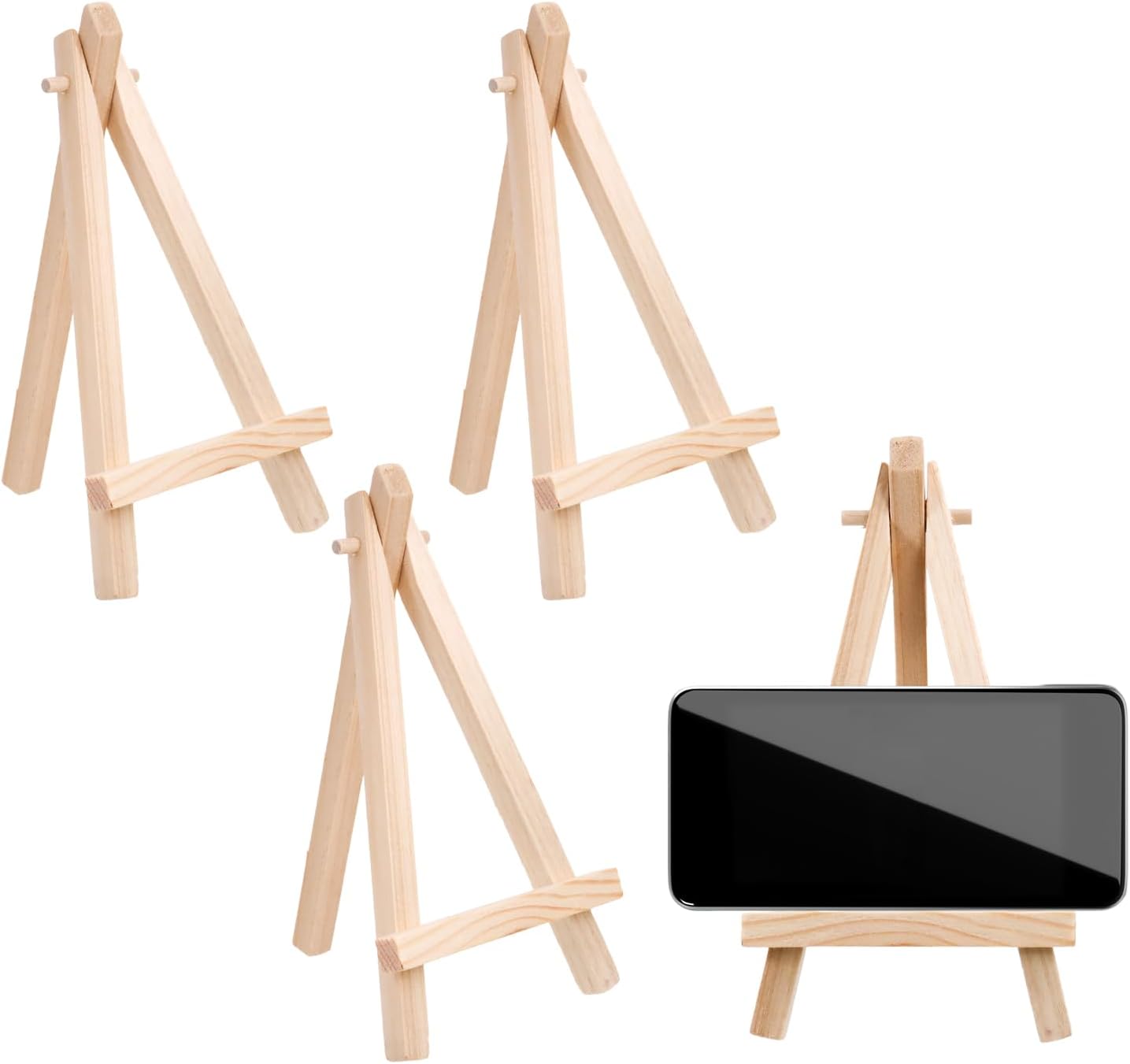 4Pcs Pine Mini Easel Wedding Table Display Stand