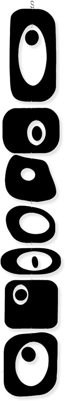 Black Beatnik Party Hanging Art Mobile 6x42 Wind Chimes