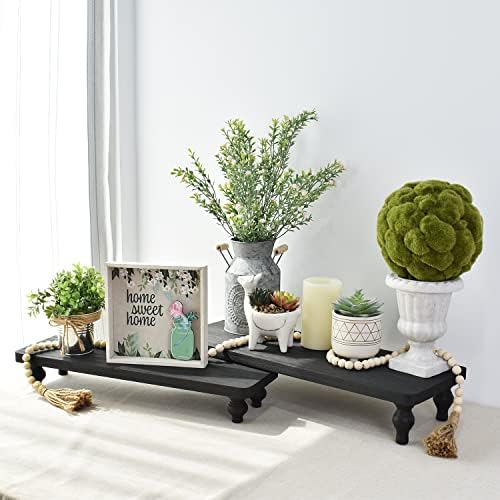 Ikee Design 2 Pcs Black Wooden Display Riser Set
