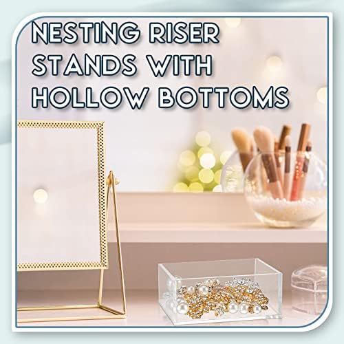 Jerify 6 Pcs Acrylic Risers Display Stands 3 Sizes