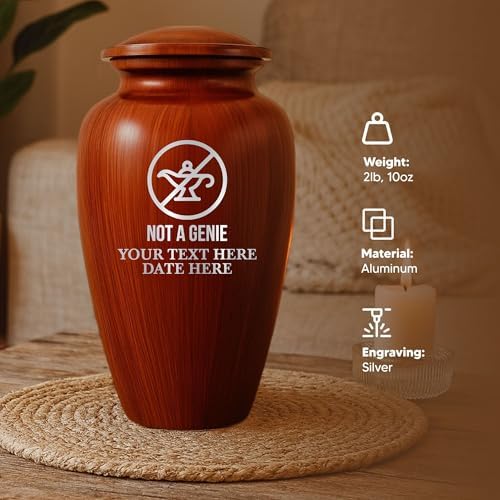 Custom Cremation Urn with Painted Wood Finish and Metal Base