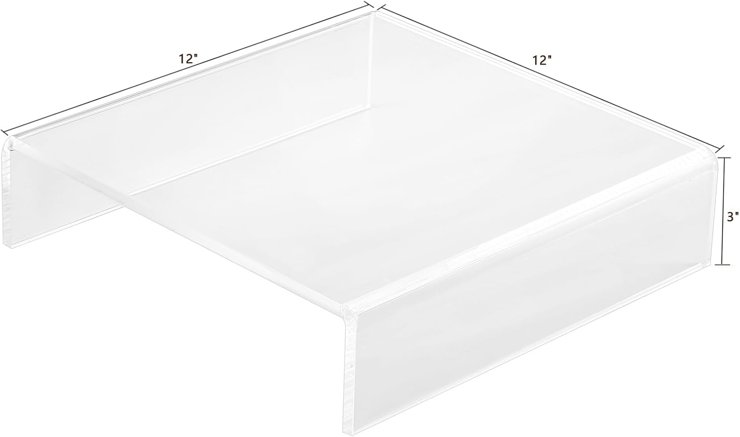 CiaoHER Clear Acrylic Riser Pedestal 12x12x3 2pack