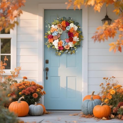 Vibrant Fall Wreath for Front Door 22 Inch
