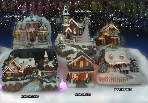 BANBERRY DESIGNS Lighted Bakery Village - Color Changing LED